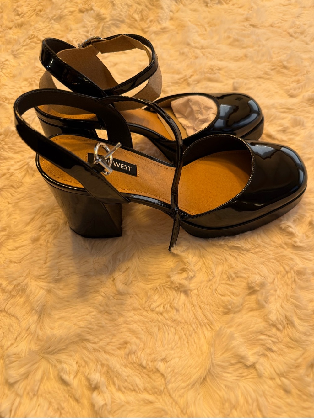 Nine West Black Patent Leather Block Heel Pumps (Size 8) - Picture 2 of 3